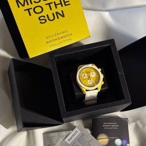 MISSION TO THE SUN! Swatch Bioceramic Moonswatch in Vibrant Yellow.
